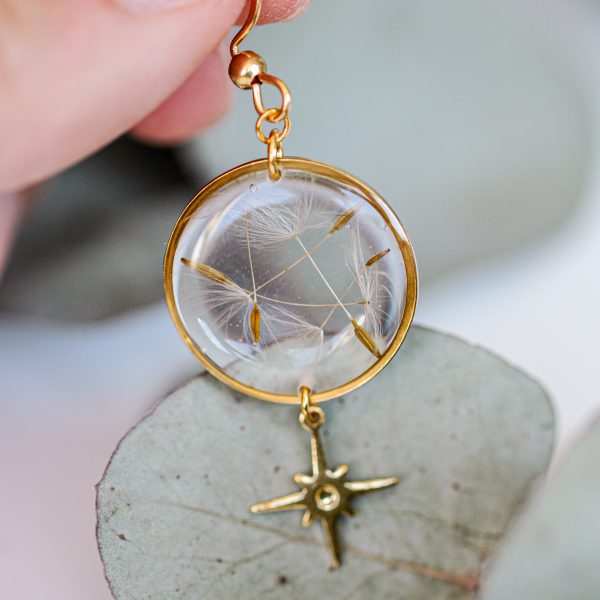 Viseči uhani Krog - Lučke / Zlati