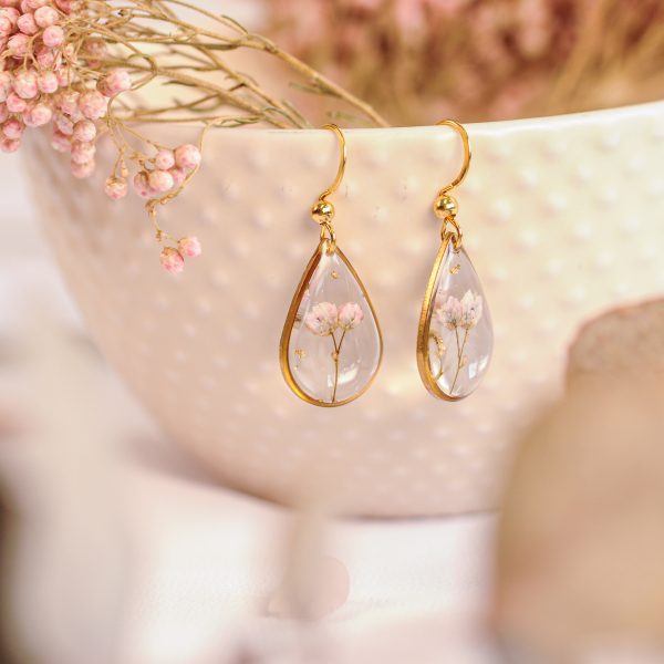 Viseči uhani Solzice - Ozothamnus / Zlati