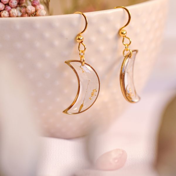 Viseči uhani Luna - Lučka / Zlati