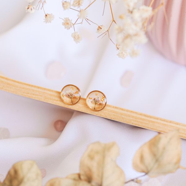 Stud uhani Krog - Ozothamnus / Zlati