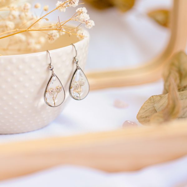 Viseči uhani Solzica - Ozothamnus / Srebrni