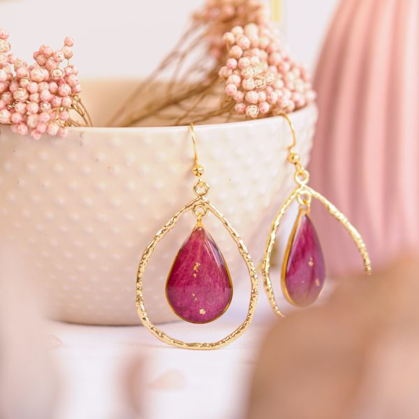 Viseči uhani - Vrtnica z okvirjem